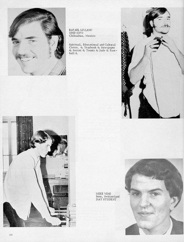 TOC  for  Villa Saint Jean International School  1970 Yearbook Le Chamois Seniors p22